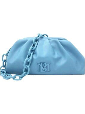 Badgley Mischka BM-4080 Blue Wrapped Frame Clutch One Size NWT